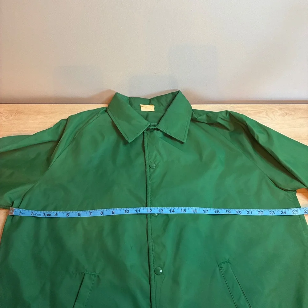 Vintage NSU Green Coaches Jacket Mens XL Nylon Snap Front Windbreaker 405